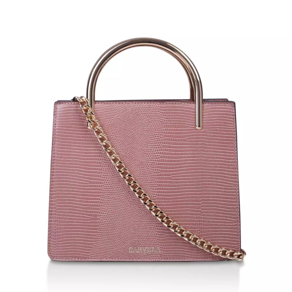 Carvela Pink ‘Jam Gold Handle Xbody’ Cross Body Bag Ikran's Cosmetics